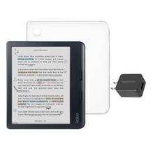 eReader Kobo Libra, cor preta, com estojo e adaptador AC