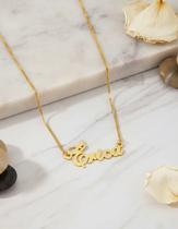 ÈRICA COLAR DE NOME FOLHEADO A OURO 18k