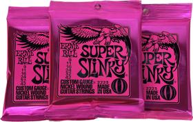 Ernie Ball Kit c/3 Encordoamento Guitarra 0.09 Super Slinky PO2223 Cod 5272