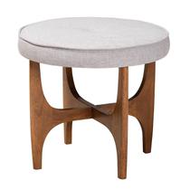 Escabelo otomano Baxton Studio Theo Japandi Bege acinzentado