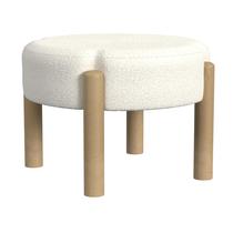 Escabelo redondo otomano Benzara Eli 56cm Cream Boucle Escabelo redondo otomano Benzara Eli 56cm Cream Boucle
