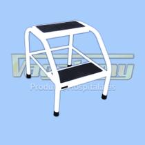 Escada 2 degraus em aço carbono piso emborrachado - Vagalumy