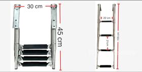 Escada 4 degraus retrátil inox lancha, barco, veleiro telescópica Escada 4 degraus retrátil inox lancha, barco, veleiro telescópica