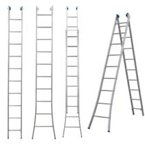 Escada Alumínio 3 Em 1 Extensiva 2 X 10 - 20 Degraus Alumasa