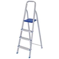 Escada Alumínio 4 Degraus 134cm Mor - Doméstica Leve E Durável
