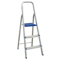 Escada Alumínio Doméstica Ultra Leve 3 Degraus REAL 003 Escada Alumínio Doméstica Ultra Leve 3 Degraus REAL 003