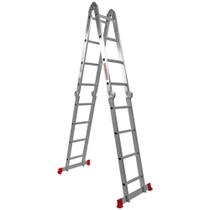 Escada Alumínio Multifunção 4x4 16 Degraus 8 Em 1 Worker Escada Alumínio Multifunção 4x4 16 Degraus 8 Em 1 Worker