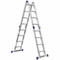 Escada Alumínio Profissional Articulada 16 Degraus 4x4 - Real Escadas Escada Alumínio Profissional Articulada 16 Degraus 4x4 - Real Escadas