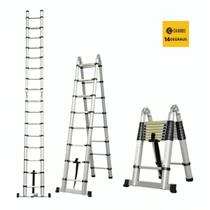 Escada Alumínio Telescópica Dupla 14 Degraus 4,4m - Charbs