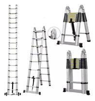 Escada Alumínio Telescópica V Multifuncional 5M 16 Degraus Escada Alumínio Telescópica V Multifuncional 5M 16 Degraus