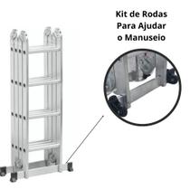 Escada Articulada de Aluminio com Rodas 16 Degraus