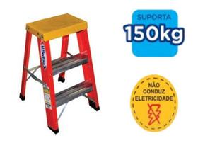 Escada Banqueta 2 Degraus Fibra / Alumínio 0,6M W Bertolo