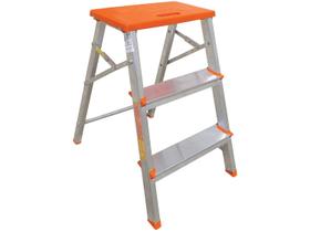 Escada Banqueta de Alumínio Doméstica Dobrável c/ 3 Degraus BOTAFOGO