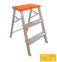 Escada Banqueta Doméstica 3 Degraus em Alumínio Botafogo