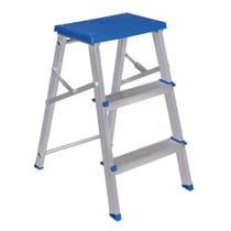 Escada Banqueta Mor 3 Degraus em Alumínio Dobrável Suporte 120kg, Antiderrapante, Leve, Resistente e Compacta Escada Banqueta Mor 3 Degraus em Alumínio Dobrável Suporte 120kg, Antiderrapante, Leve, Resistente e Compacta