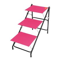 Escada big para pets tubline pet rosa suporta até 40 kg