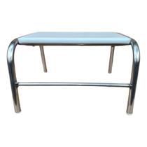 Escada Clinica De 1 Degrau Estrutura Inox Com Degrau Branco