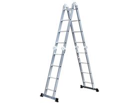 Escada de Aço e Alumínio Multiuso 4x4 com Plataforma 16 Degraus Nell KMP404