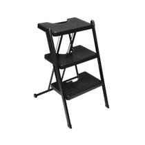 Escada de Alcance Dobrável 3 Degraus Preta 120kg Anodilar AND.
