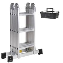 Escada de Alumínio 4x3 12 Degraus + Handy Box - Garden Life