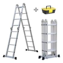 Escada De Aluminio 4X4 16 Degraus 4,7Mts + Handy Box