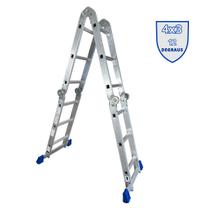 Escada de Alumínio Articulada 4x3 com 12 Degraus - Alumasa