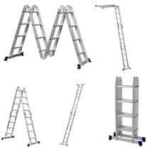 Escada de Alumínio Articulada Multifuncional 4 x 4 com 16 Degraus EVALD - EVALD MAX