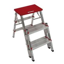 Escada de Alumínio Bilateral 3 Degraus Duplos Apolo Art Factory Escada de Alumínio Bilateral 3 Degraus Duplos Apolo Art Factory