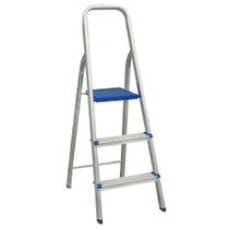 Escada de Alumínio Doméstica com 3 Degraus Suporta 120kg Compacta Antiderrapante Real Escadas Escada de Alumínio Doméstica com 3 Degraus Suporta 120kg Compacta Antiderrapante Real Escadas