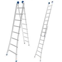 Escada de Alumínio Extensiva 2x8 Degraus 2.53 x 4.21 Metros EVALD