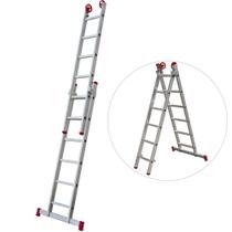 Escada de alumínio extensível 1,85 x 2,62 m 2 x 6 degraus - ESC0615