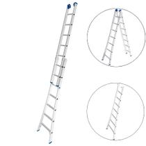 Escada de alumínio extensível 2,18 x 3,65 m 2 x 7 degraus 3 em 1 - Mor