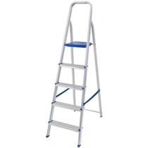 Escada de Alumínio Mor, 5 Degraus - 5103 Escada de Alumínio Mor, 5 Degraus - 5103