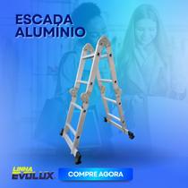 Escada de Alumínio Multifuncional 4x2 - 8 Degraus - 2,29m Ex - Evolux