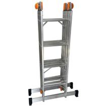 Escada de Alumínio Multiuso Articulada com Degraus Antiderrapantes - EMA 4x2 - AGATA