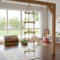 Escada de Escalada Infantil em Madeira e Corda