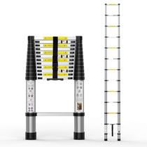 Escada de extensão telescópica BOWEITI 3,8 m de alumínio 150 kg de carga Escada de extensão telescópica BOWEITI 3,8 m de alumínio 150 kg de carga