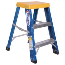 Escada de Fibra de Vidro 3 Degraus Tipo Banqueta Azul BAFP-3 - W. BERTOLO