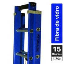Escada de fibra de vidro extensível 2,9 x 4,7 m 15 degraus - Premium