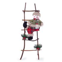 Escada De Natal Decorativa Rústica Em Poliéster Com Boneco 60cm Boneco De Neve Escada De Natal Decorativa Rústica Em Poliéster Com Boneco 60cm Boneco De Neve