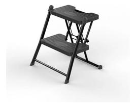 Escada Dobrável 2 Degraus Anodilar Preta Compacta Retrátil Escada Dobrável 2 Degraus Anodilar Preta Compacta Retrátil