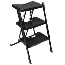 Escada Dobrável Compacta 3 Degraus Anodilar 120kg Preto
