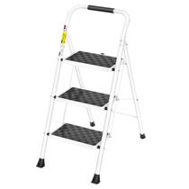Escada dobrável de 3 degraus HBTower com pedal antiderrapante Escada dobrável de 3 degraus HBTower com pedal antiderrapante