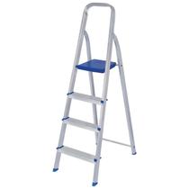 Escada Dobravel De Alumínio MOR Tesoura 4 Degraus Resistente