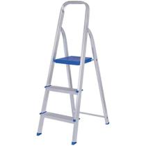 Escada Domestica 3 Degraus Aluminio 120Kg