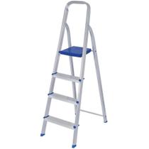 Escada Domestica 4 Degraus Aluminio 120KG