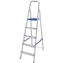 Escada Doméstica 5 Degraus em Alumínio Leve com Trava de Segurança