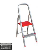 Escada Doméstica Dobrável 2 Degraus em Alumínio Botafogo