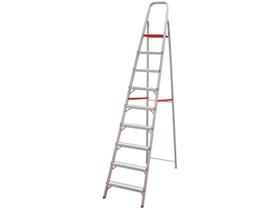 Escada Doméstica em Alumínio 9 Degraus Suporta 120kg Robusta Leve Botafogo