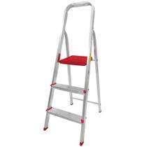 Escada em Alumínio 3 Degraus Suporta Até 120kg Compacta e Segura para Uso Doméstico Botafogo